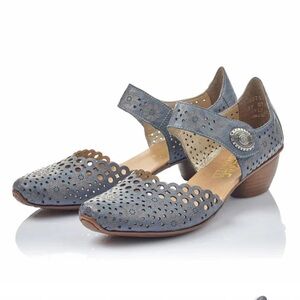 Rieker Women's Mirjam 43753-12 in Indigo Blue Cutot Closed Toe Shoes EU 40 / 9